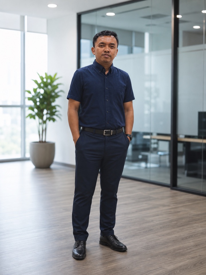Yandi Nugraha, pendiri Nyieun Web, berdiri di ruang kantor